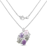 10.52 Carat Genuine Multi Stone .925 Sterling Silver Pendant
