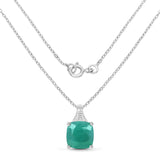 2.20 Carat Genuine Emerald Sterling Silver Pendant