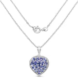 9.79 Carat Genuine Amazonite & Tanzanite .925 Sterling Silver Pendant