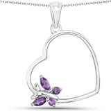 0.20 Carat Genuine Amethyst .925 Sterling Silver Pendant