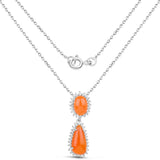 7.29 Carat Genuine Carnelian And White Topaz .925 Sterling Silver Pendant
