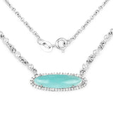 2.76 Carat Genuine Amazonite And White Topaz .925 Sterling Silver Pendant