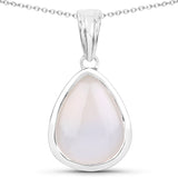4.46 Carat Genuine White Agate .925 Sterling Silver Pendant