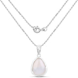 4.46 Carat Genuine White Agate .925 Sterling Silver Pendant