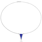 7.26 Carat Genuine Lapis And White Topaz .925 Sterling Silver Pendant
