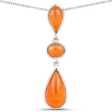 10.78 Carat Genuine Carnelian .925 Sterling Silver Pendant