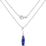 4.43 Carat Genuine Blue Aventurine And White Topaz .925 Sterling Silver Pendant