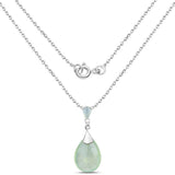 10.12 Carat Genuine Prehnite .925 Sterling Silver Pendant