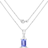 0.55 Carat Genuine Tanzanite .925 Sterling Silver Pendant
