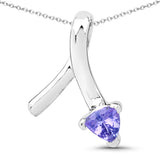 0.75 carat Genuine Tanzanite .925 Sterling Silver Pendant