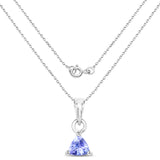 0.43 carat Genuine Tanzanite .925 Sterling Silver Pendant