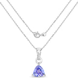 0.75 ct. Genuine Tanzanite .925 Sterling Silver Pendant