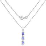 0.54 Carat Genuine Tanzanite and White Topaz .925 Sterling Silver Pendant