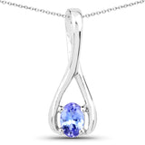 0.44 ct. Genuine Tanzanite .925 Sterling Silver Pendant