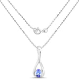 0.44 ct. Genuine Tanzanite .925 Sterling Silver Pendant