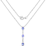 1.03 Carat Genuine Tanzanite and White Topaz .925 Sterling Silver Pendant