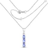 1.32 Carat Genuine Tanzanite .925 Sterling Silver Pendant