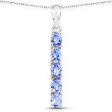 1.65 Carat Genuine Tanzanite .925 Sterling Silver Pendant