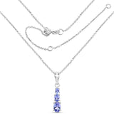1.25 Carat Genuine Tanzanite .925 Sterling Silver Pendant