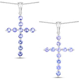 2.09 Carat Genuine Tanzanite .925 Sterling Silver Pendant
