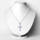 2.09 Carat Genuine Tanzanite .925 Sterling Silver Pendant