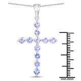 2.09 Carat Genuine Tanzanite .925 Sterling Silver Pendant