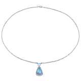 5.49 Carat Genuine Labradorite, Blue Topaz and White Topaz .925 Sterling Silver Pendant