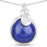 7.11 Carat Genuine Lapis .925 Sterling Silver Pendant