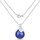 7.11 Carat Genuine Lapis .925 Sterling Silver Pendant