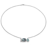 7.25 Carat Genuine Green Jasper and White Topaz .925 Sterling Silver Pendant