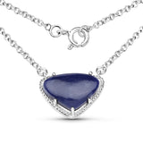 3.92 Carat Genuine Blue Aventurine .925 Sterling Silver Pendant