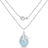 4.82 Carat Genuine Aquamarine .925 Sterling Silver Pendant