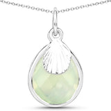 3.78 Carat Genuine Prehnite .925 Sterling Silver Pendant