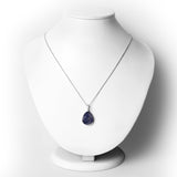 5.58 Carat Genuine Blue Aventurine and White Topaz .925 Sterling Silver Pendant