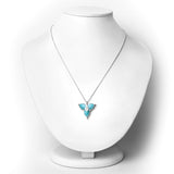 5.01 Carat Genuine Amazonite and White Topaz .925 Sterling Silver Pendant