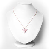 18K Rose Gold Plated 4.29 Carat Genuine Pink Opal and White Topaz .925 Sterling Silver Pendant