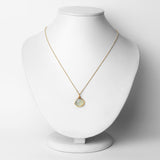 18K Yellow Gold Plated 4.70 Carat Genuine Prehnite .925 Sterling Silver Pendant