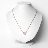 14K Rose Gold Plated 4.20 Carat Genuine Rose Quartz and White Topaz .925 Sterling Silver Pendant