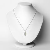 1.67 Carat Genuine Prehnite and White Topaz .925 Sterling Silver Pendant