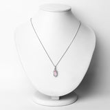 1.58 Carat Genuine Rose Quartz and White Topaz .925 Sterling Silver Pendant