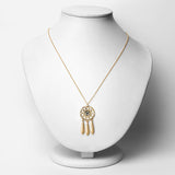 18K Yellow Gold Plated 0.20 Carat Genuine Blue Diamond .925 Sterling Silver Pendant