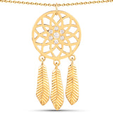 18K Yellow Gold Plated 0.20 Carat Genuine White Diamond .925 Sterling Silver Pendant