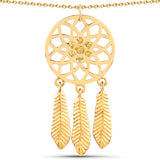 18K Yellow Gold Plated 0.20 Carat Genuine Yellow Diamond .925 Sterling Silver Pendant