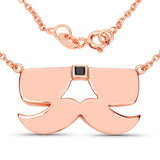 18K Rose Gold Plated 0.05 Carat Genuine Black Diamond .925 Sterling Silver Pendant