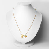 14K Yellow Gold Plated 0.09 Carat Genuine Emerald .925 Sterling Silver Pendant