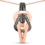 18K Rose Gold Plated 0.004 Carat Genuine Yellow Diamond .925 Sterling Silver Pendant