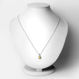 1.12 Carat Genuine Citrine and White Zircon .925 Sterling Silver Pendant