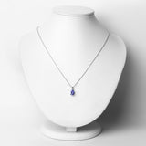 1.17 Carat Genuine Tanzanite and White Zircon .925 Sterling Silver Pendant