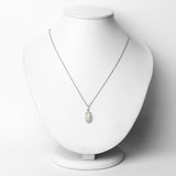 2.38 Carat Genuine Prehnite and White Topaz .925 Sterling Silver Pendant