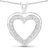 0.18 Carat Genuine White Diamond .925 Sterling Silver Pendant